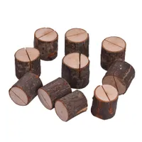 10pcs/lot Log Wood Card Clip Retro Country Wedding Table Confetti Decorations Stump Stands Paper Holder Signboard For Home Party Supplies AL8840