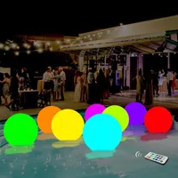 Украшение партии светодиодный пляжный шар надувной светлый с дистанционным управлением для открытого бассейна белый