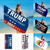 Asciugamani da bagno in tessuto secco rapido Presidente Trump Asciugamano Asciugamano US Bandiere Stampa Tappetino da stampa Coperte di sabbia per la doccia di viaggio Nuoto Nuovo DHL HX4966