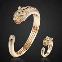 Statement Men Bangles Tiger Animal &ring Jewelry Cubic Zircon Love Anel Copper Anniversary