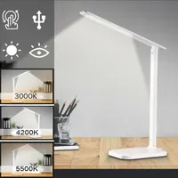 Table Lamps Led Touch Desk Lamp QI Wireless Phone Charger Three-Speed Dimming 10W 28LED USB Eye Protection Reading Light