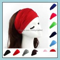 バンダナススカーフは帽子、手袋ファッションaessories 18色の女性100％コットンスポーツヨガヘアバンドヘッドバンドヘッドラップネックヘッドスカーフ