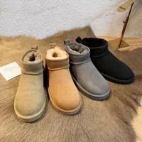 Australi￫ Australian Classic Warm Boots USA GS 585401 Dames Mini Snow Boot Winter Full Fur Fluffy Furry Satin Enkle Boots Kids Booties Slippers US4-13 Hot-Selling