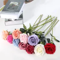 Decoratieve bloemen kransen 10 stks/lot simulatie fluweel roos faux bloem boerderij huis decor bruiloft boeket nep rozen diy slinger