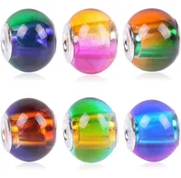 Bunter Regenbogen handgefertigter Lampwork Glasperlenfarben Optionale Große Lochbrille Perle Passform Pandora Armband