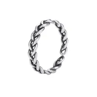 Bamoer Real 925 sterling zilver roze gevlochten textuur ring voor mode vrouwen schattige fijne sieraden bruiloft accessoires Gift BSR161 1993 Q2