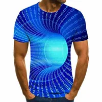 Мода Трехмерная вихревая 3D-печать Мужская футболка Лето О-Шеи Повседневная Короткий Рукав Унисекс Негабаритный Футболка Топы Tee 6XL X0712