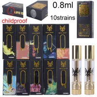 Muha Meds Vape Cartridges Упаковка 0,8 мл распылителей, защищающие от ребенка, толстый масляный картридж 510 резьба пустой распылитель