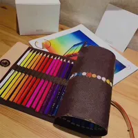리브 40 색 컬러 연필 세트 수집 가능한 케이스 안전 비 독성 수용성 고급 디자이너 아트 페인팅 낙서 키즈 편지지 연필 풍부한 색상 자연