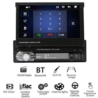 Single DIN CAR Stereo 9601 1Din Radio mit 7 Zoll einziehbares Display Video Multimedia Player Bluetooth AUX-Eingang TF in-Dash GPS-Zubehör