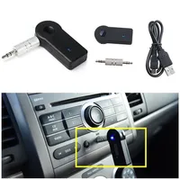 カーオーディオアンプ3.5mm AUX MP3音楽ブルートゥースレシーバー車キットワイヤレスハンズフリーのスピーカーヘッドフォン電話アダプタアクセサリー