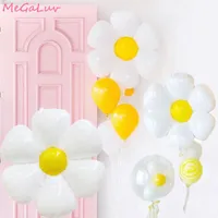 Feest decoratie 2 stks witte daisy bloem ballonnen zonnebloem helium ballon bruiloft verjaardag decoraties kinderen speelgoed baby shower po rekwisieten