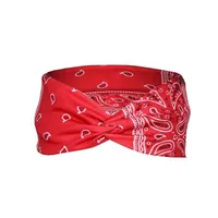 Çapraz kravat kafa bantları spor sporu yoga streç spor sargı saç bandı çember kadınlar için moda ve andy beyaz kırmızı mavi
