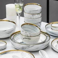 Dishes & Plates Tableware Set Plate Ceramic Bowl Dish Modern Same European Creative Western Household L1