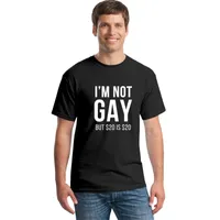Summer New nie jestem gejem, ale 20 $ to 20 $ Zabawna ofensywa humor Bachelor Party Groom T-shirt lato krótki sleef t shirt 210324 \ t