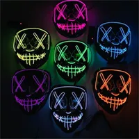 Halloween Mask LED Light Up Funny Masks The Purge Election Year Great Festival Cosplay Costume Supplies Party Mask EEA470