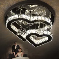 Tavan Işıkları Romantik Aşk Kalp Şeklinde Kristal İç Aydınlatma Oturma Odası Için Atmosferik Modern Minimalist LED Işık Parlak Fashional Lambalar