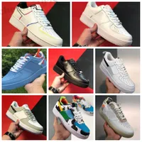 Nike Air Force one 1 AF1 2021 Top Moda Plataforma Sneakers Mulheres Homens Sapatos Utilitário Esportes Casual em Azul C33