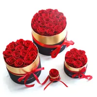 Eternal Rose In Box Konserverade Real Rose Blommor Med Box Set Den bästa mors daggåva Romantiska Alla hjärtans daggåvor Partihandel