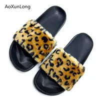 Aoxunlong Women Fashion Furry Home Slippers Indoor غير انزلاق أحذية مسطحة