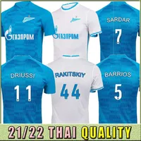 2021 2022 Zenit Soccer Jersey Home Blue 21/22 Mężczyźni daleko Szary Sokcer Koszulki Dostosowane Mundury piłkarskie Tajlandia White