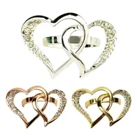 Servet ringen hartvormige bruiloft gesp metalen ring voor El Sample Table Display bruiloften diners