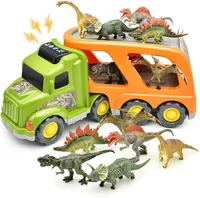 Динозавр игрушечный набор грузовиков автомобильный игрушечный ремешок подарок подходит для 2 3 4 5 6 7 лет детей мальчиков и девочек