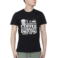 Männer T-Shirts Kaffee Gabelstapler Fahrer T-Shirt Streetwear O Neck Casual Summer