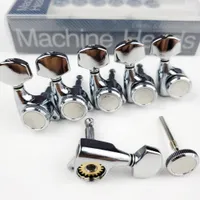 1 Set Guitar Locking Tuning Pegs Electric Guitar Machine Heads Tuners Lock String Tuning Pegs Chrome Silver [Made in Korea]
