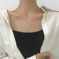 Anhänger Halsketten Taufen Einfache Gold Farbe Metall Ginkgo Biloba Für Frauen Koreanische simulierte Perle Chokers Halskette Zubehör