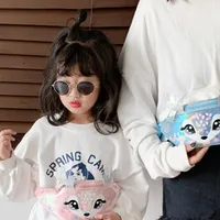 Kawaii tilki stilleri bel çantası bagkids çocuk sevimli karikatür messenger fashionTravel telefon kılıfı göğüs 9.29