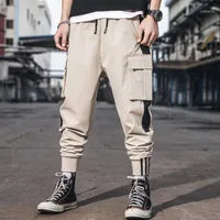 Pantalones de carga de múltiples bolsillos para hombres Overoles para hombre casual Kargo Pantolón Outwear Tactical Outwear Feet más SizeTrousers1