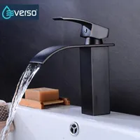 Bathroom Sink Faucets EVERSO Antique Waterfall Faucet Basin Mixer Tap Black Torneira
