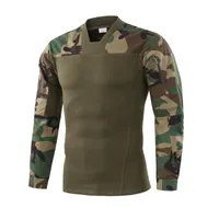 Мужские тактические военные футболки Прочный штурм Slim Fit Combat Army Arimy Дышащая повседневная работа Грузовые походы