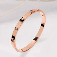 2021 Braccialetti d'amore in acciaio inox argento rosa oro rosa braccialetto braccialetti Bangles da donna uomini di alta qualità cubic zirconia stilista gioielli designer all'ingrosso