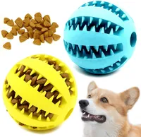 Pies ząbkowanie zabawki piłki trwałe psy IQ puzzle żuć dla szczeniaka małe duże doggy zęby czyszczenie do żucia odtwarzanie traktuje dozowanie 7 cm 5Colors blue