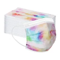 2021 New Adult mask color tie-dye printing disposable face-mask non-woven anti-dust masks