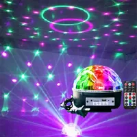 Alien 9 Farbe LED Lampe Disco DMX Crystal Magic Ball Bühnenbeleuchtung Effekt DJ Partei Weihnachten Klangsteuerlicht mit Fernbedienung Newa56