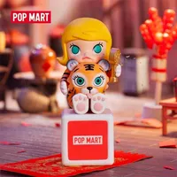 POP MART Год тигра серии The Tiger Box кукла двоичное действие фигуру на день рождения подарок ребенк игрушка 220211