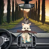 İç Süslemeleri Araba Kolye Yaratıcı Sevimli Şube Kedi Dikiz Aynası Dekorasyon Asılı Charm Süsler Otomobiller Araba Aksesuarları