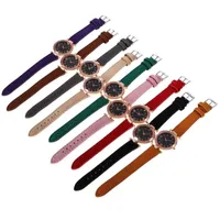 유니섹스 별 리틀 포인트 서리 낀 벨트 시계 로마 스케일 2021 여성용 시계 손목 시계 Zegarki Da Wristwatches
