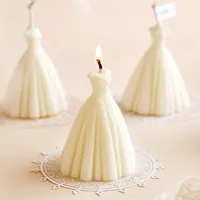 Свечи ручной работы свадебные платья формы свеча ароматные украшения дома стрельба фон реквизит