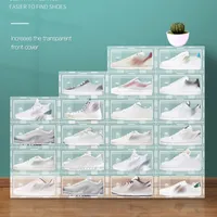 Plast transparent förtjockar sko rack fällbara förvaringslådor
