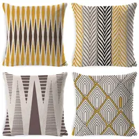 Pillow Case 45X45cm Striped Pillowcase Geometric Throw Cushion Cover Printing For Bedroom Office-ABUX