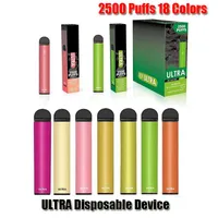 Ultra 2500 Puffs Dispositif de vape à cigarette jetable 850mAh Batterie 9ml Cartouche Kit de démarrage Pk Puff Plus Extra