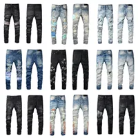 2022 high quality NEW Men&#039;s Designer Amirs Jeans Fashion Skinny Straight Slim Ripped Jeans Stretch Casual Trousers
