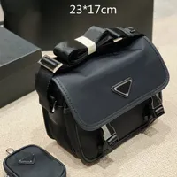 블랙 디자이너 망 어깨 가방 서류 가방 디자이너 나일론 크로스 바디 메신저 가방 2-PC 지갑 서류 가방 삼각형 크로스 바디 탑