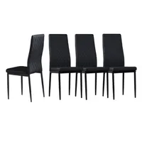 EUA estoque preto mobiliário moderno minimalista cadeira de jantar de couro à prova de fogo tubulação de metal tubulação de diamante padrão restaurante casa conferência casa conjunto de A17