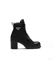Designer de luxe Nylon Laced Bottines Femmes Bottines Bottines En Cuir Brossé Hiver Hiver Extérieur Fashion Boot Australie Sneakers Taille 35-41