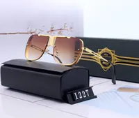 عالية الجودة مصمم أعلى النظارات الشمسية الأزياء الجديدة 1227 رجل امرأة عارضة نظارات العلامة التجارية الشمس العدسات شخصية نظارات مع مربع حالة DT1227
